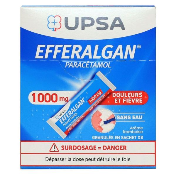 Efferalgan 1000Mg Granules Fr Rouge Sachet8