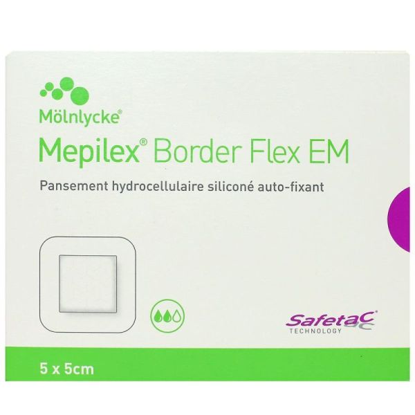 Mepilex Borde Fl Em Pan Hydro Sili 5X5Cm 10